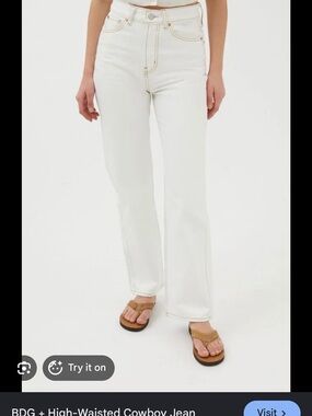 BDG High-Rise White Straight-Leg Jeans